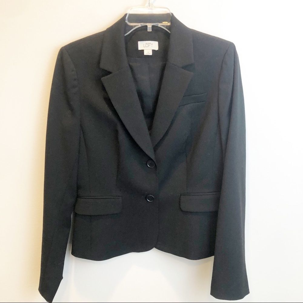 Loft Black Wool Blazer Size 4